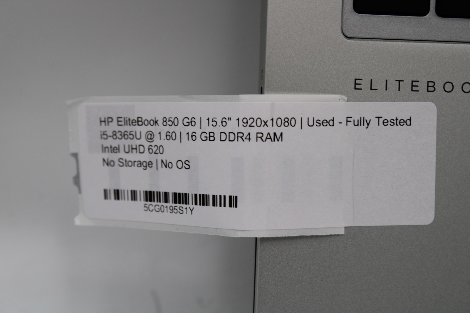 HP EliteBook 850 G6 _ i5-8365U @ 1.6 _ 16GB RAM _ No SSD / OS