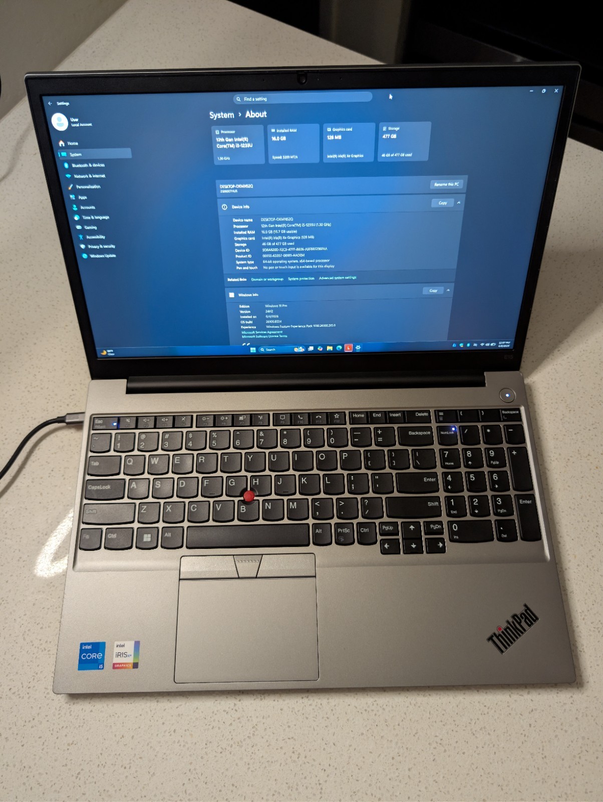 Lenovo ThinkPad E15 Gen 4 Intel i7-1255U 16GB RAM 512GB SSD – EXCELLENT