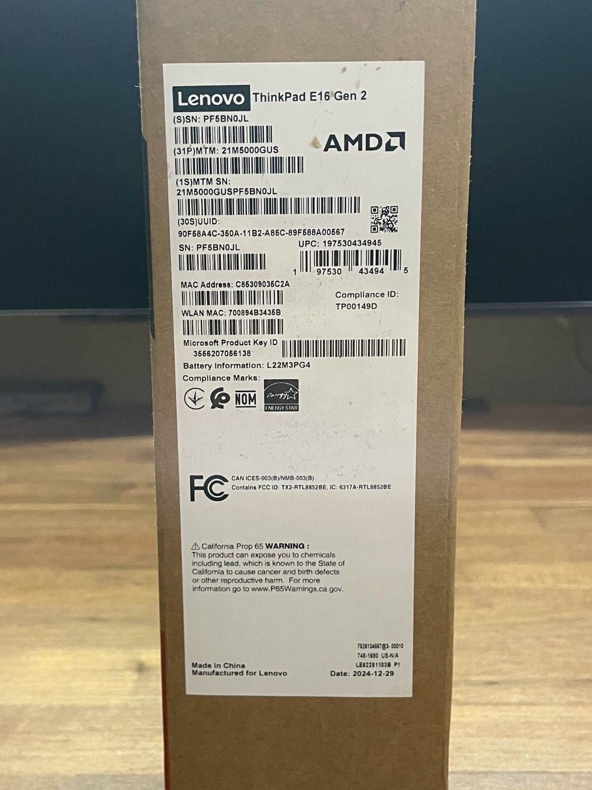 New Lenovo ThinkPad E16 Gen 2 21M5 16 Ryzen 5 7535U 4.5GHz 16GB RAM 256GB SSD