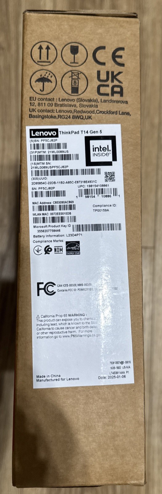 Lenovo ThinkPad T14 Gen 5 Laptop 14″ Intel Ultra 7 155U, 16GB, 512GB 21ML0089US