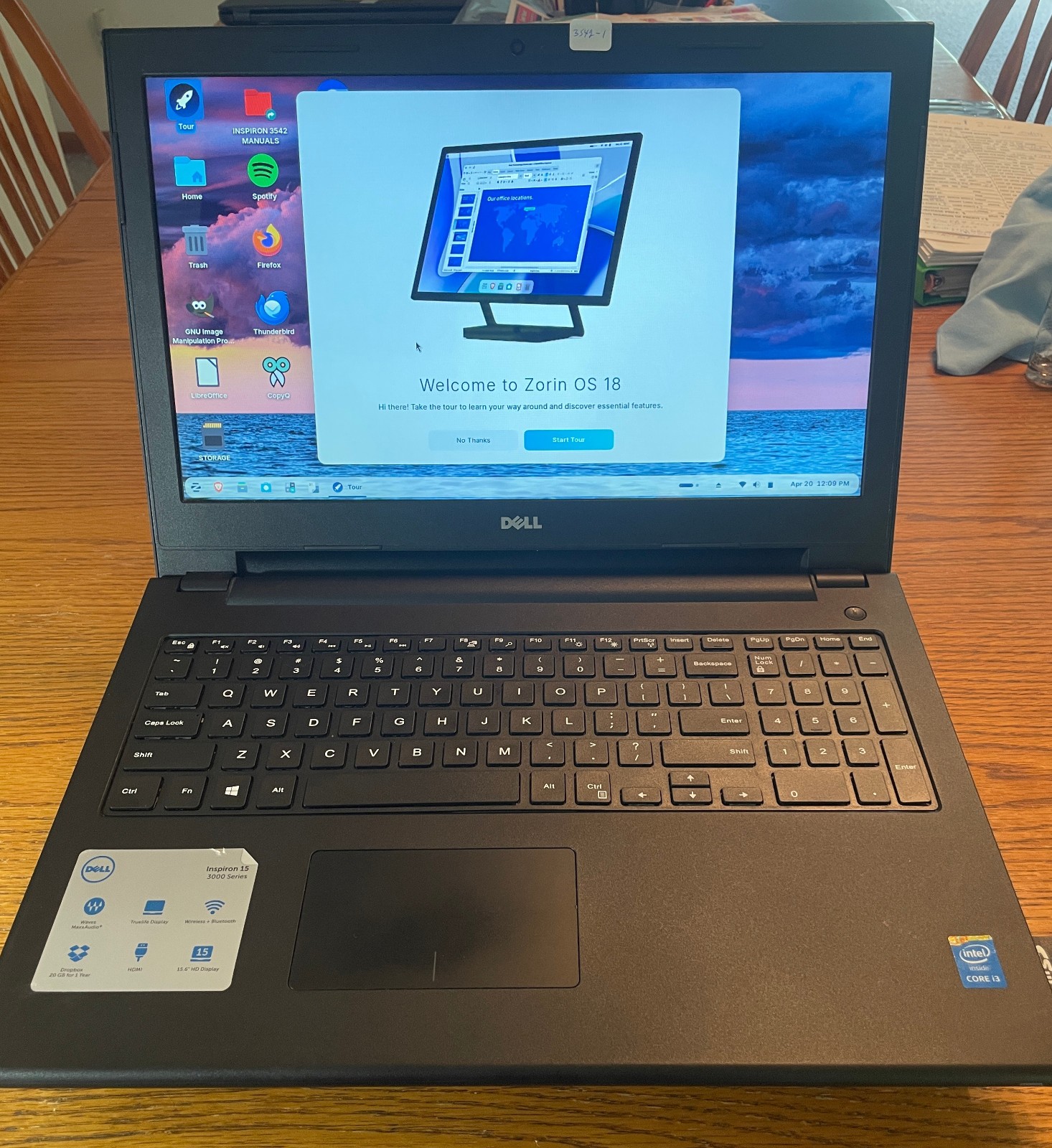 DELL INSPIRON 3542 Laptop 15″ i3 LINUX ZORIN 18/EXTRAS-1
