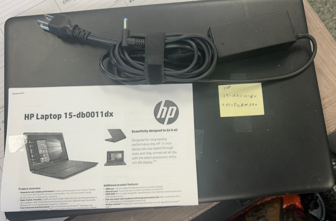 USED HP Laptop 15-db0011dx NO HARD DRIVE