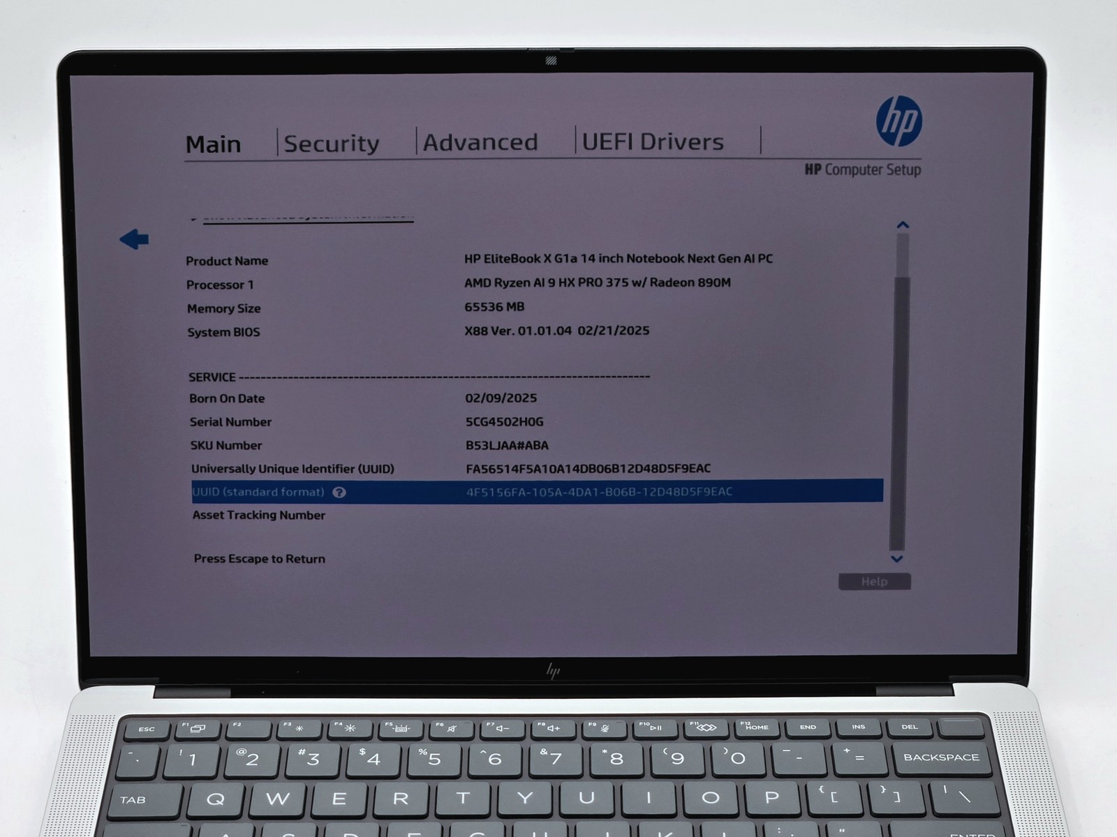 HP EliteBook X G1a 14″ 2880 x 1800 RYZEN AI 9 HX PRO 375 1TB SSD 64GB W11P 120Hz
