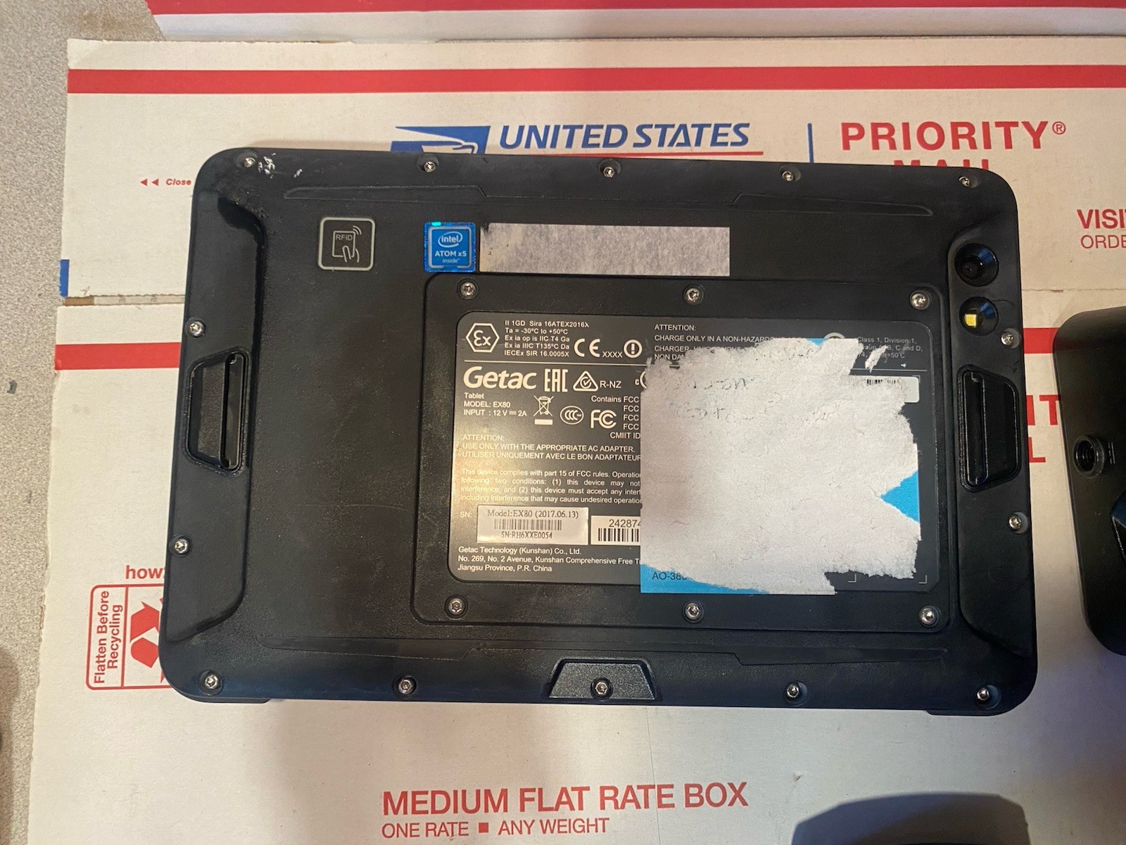 Getac EX80 windows Rugged tablet With Stand/base Power Supply Included Tested