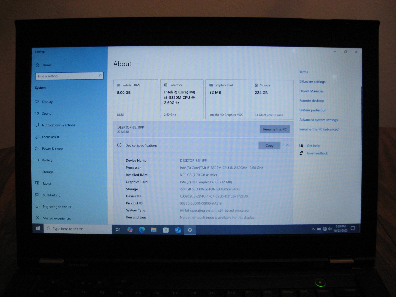 Offline Computer | Thinkpad T430 | 2.60 GHz | 8 GB RAM | 240 GB SSD | Read Info