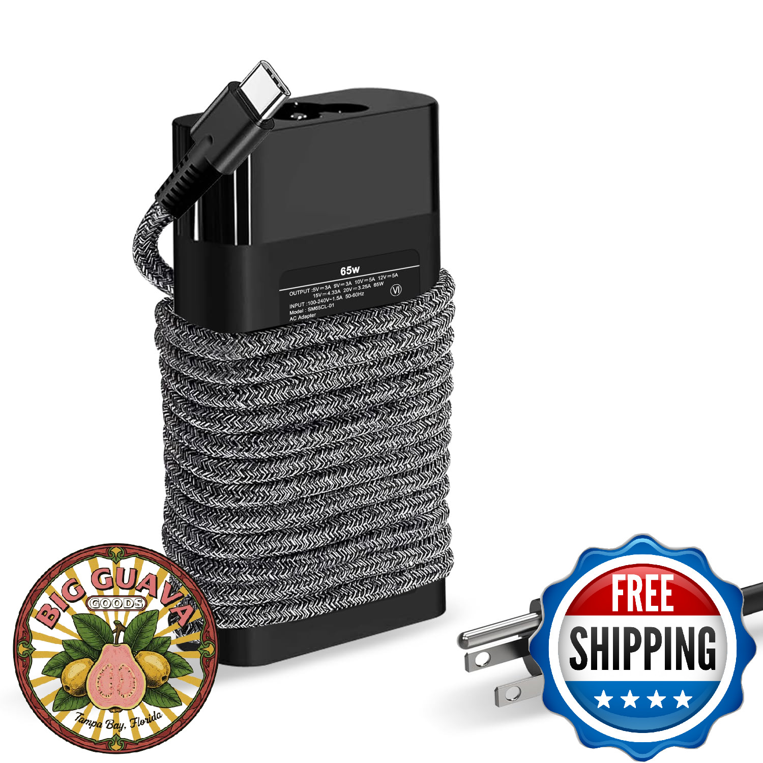 Skyvast 65W 45W USB C Charger Compatible with HP Laptop Fast Power Adapter, Chro