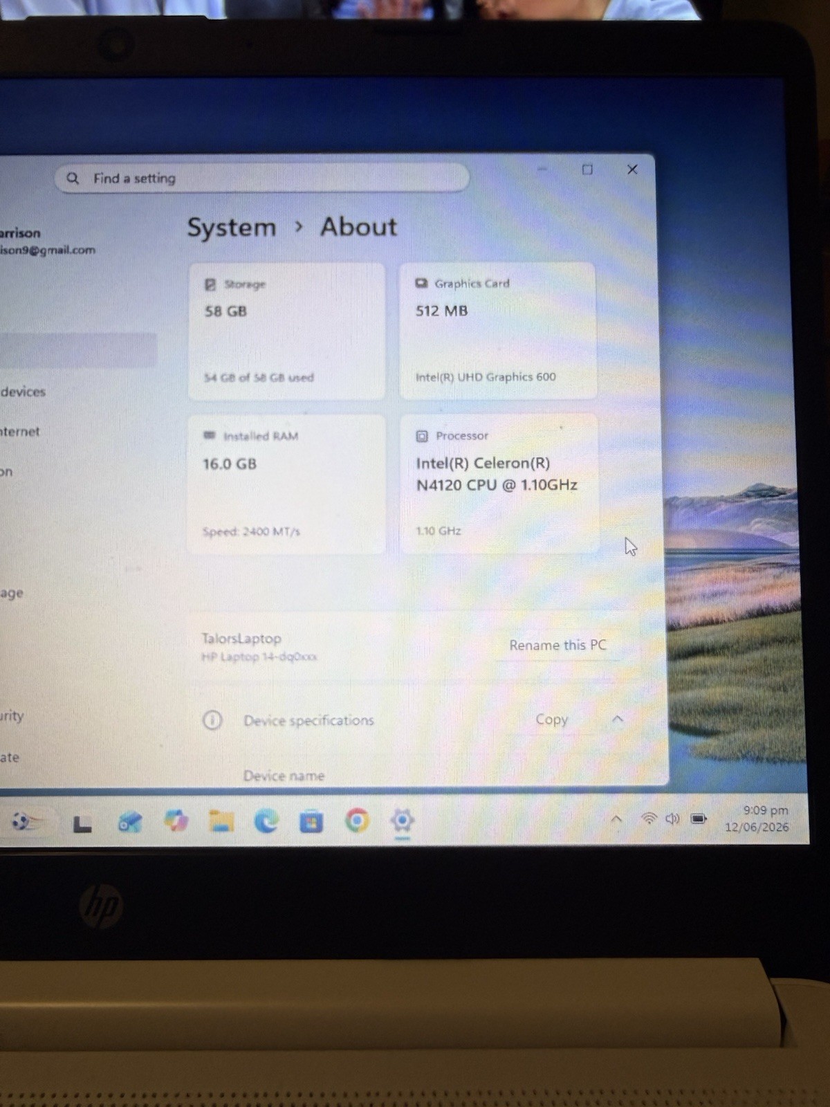 HP Laptop 14-dq0xxx 14″ Celeron N4120 16GB 64GB eMMC Win 11 White