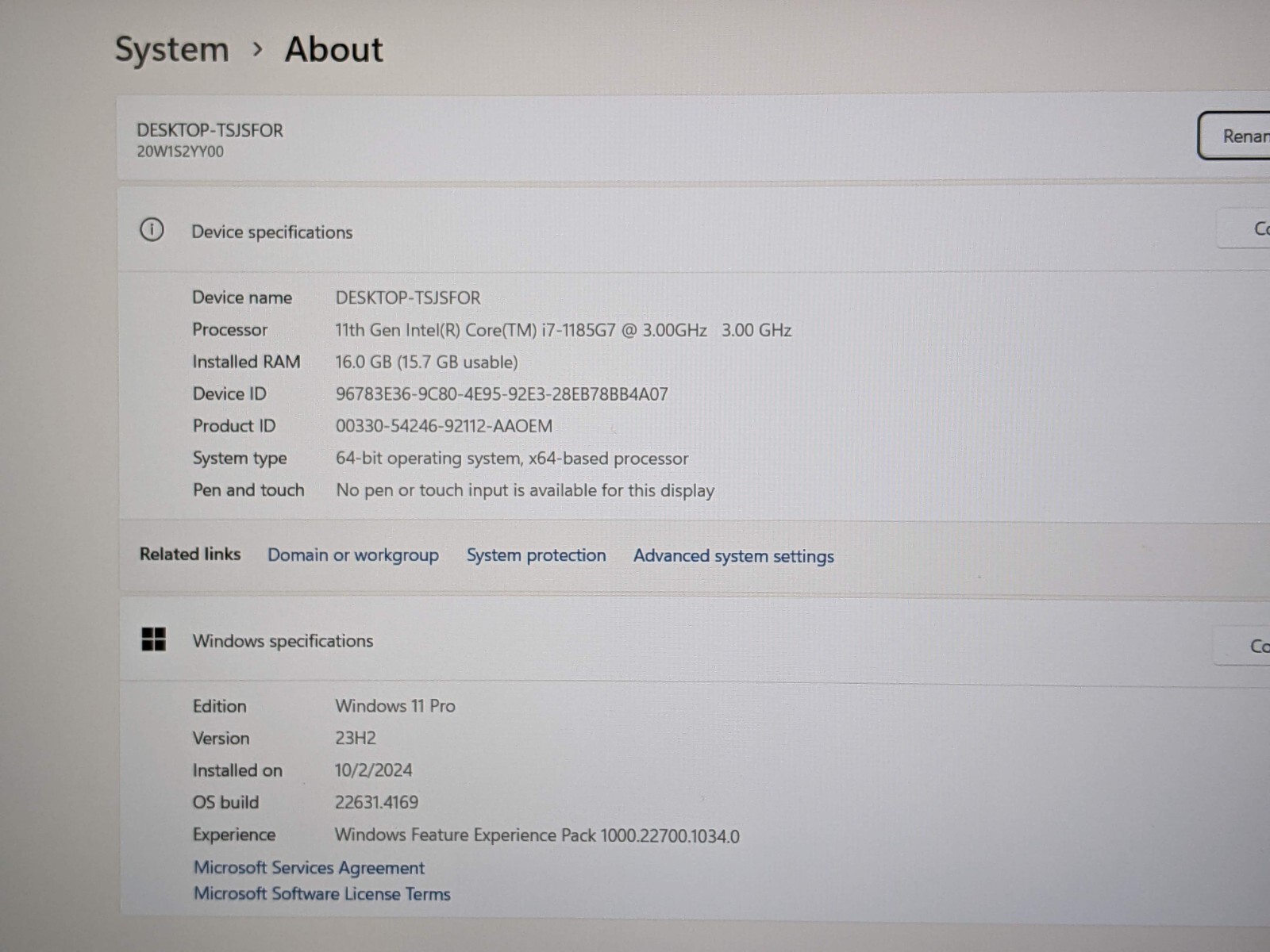 Lenovo ThinkPad T14 Gen 2i 14″FHD vPro i7-1185G7 3GHz 16GB 256GB 96t +Charger