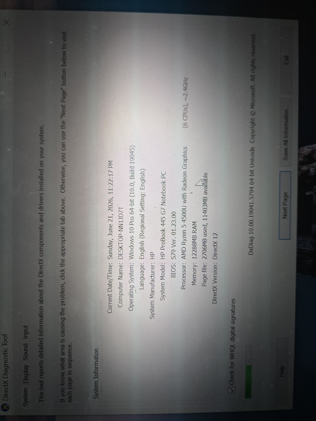 HP ProBook 445 G7 AMD RYZEN 5 4500U 2.38GHZ 12GB 120GB
