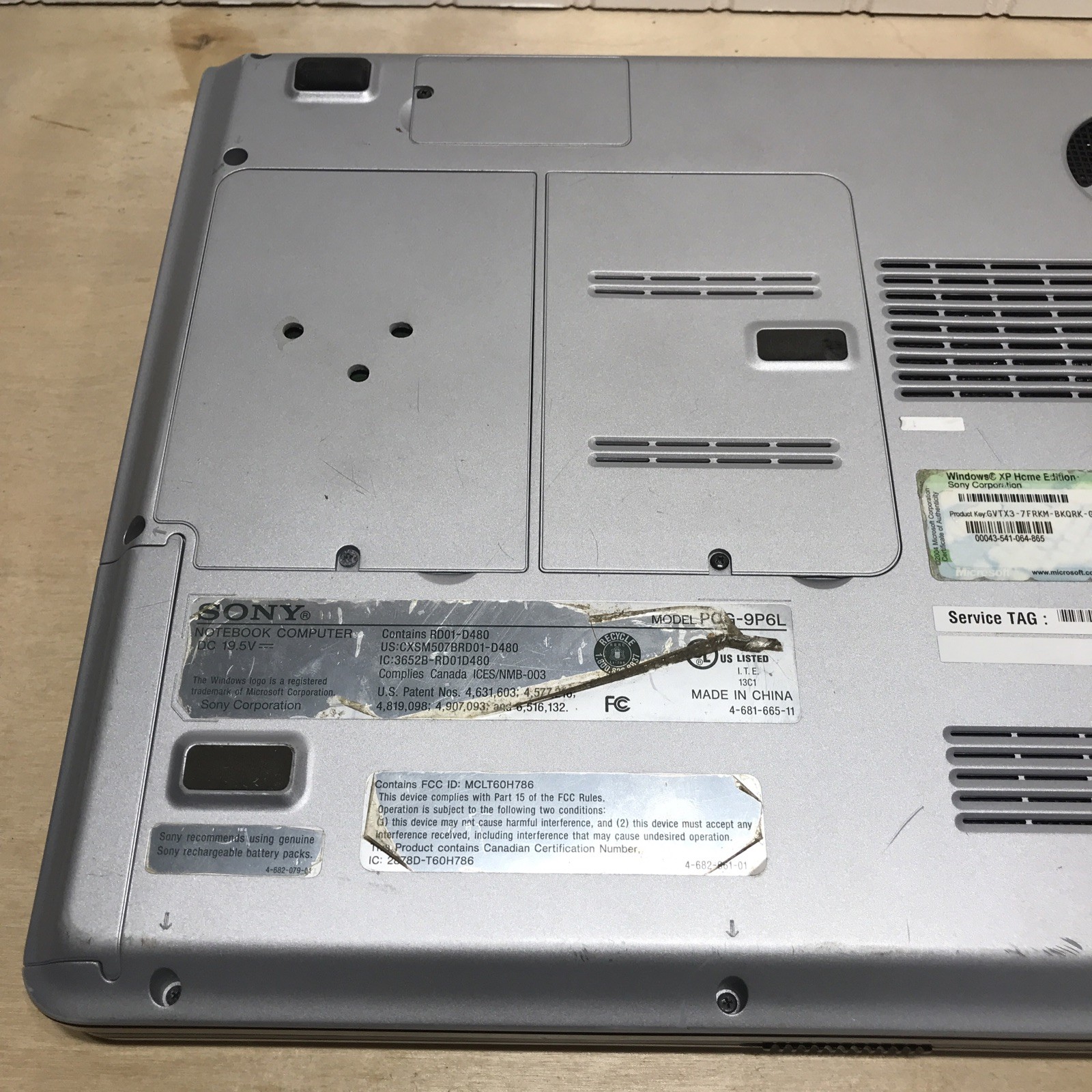 Vintage Sony Vaio PCG-K13 PCG-9P6L 15.4″ Laptop