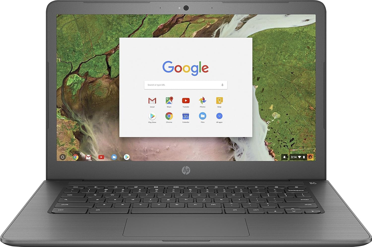 HP 14″ Touchscreen Chromebook (Intel Celeron N3350, 4GB RAM, 32GB eMMC) Gray