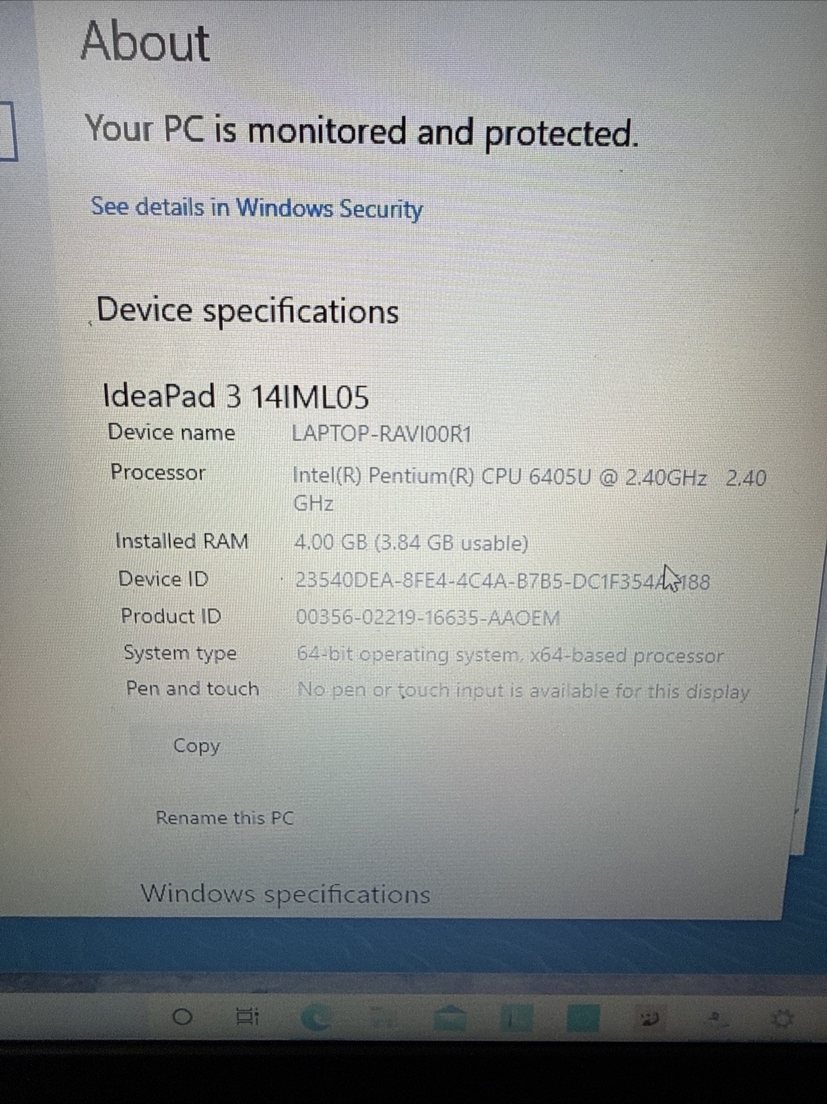 Lenovo IdeaPad 3 14″ Laptop – Intel Pentium Gold – 128GB SSD Win 10 Works Great