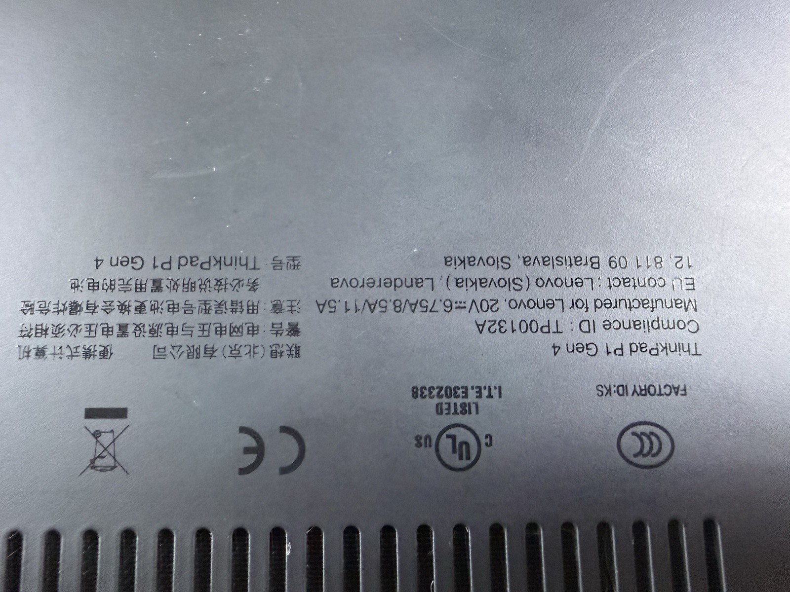 LENOVO THINKPAD P1 Gen 4 I7-11850H 512GB 16GB NVIDIA T1200 WIN11 4k TOUCH