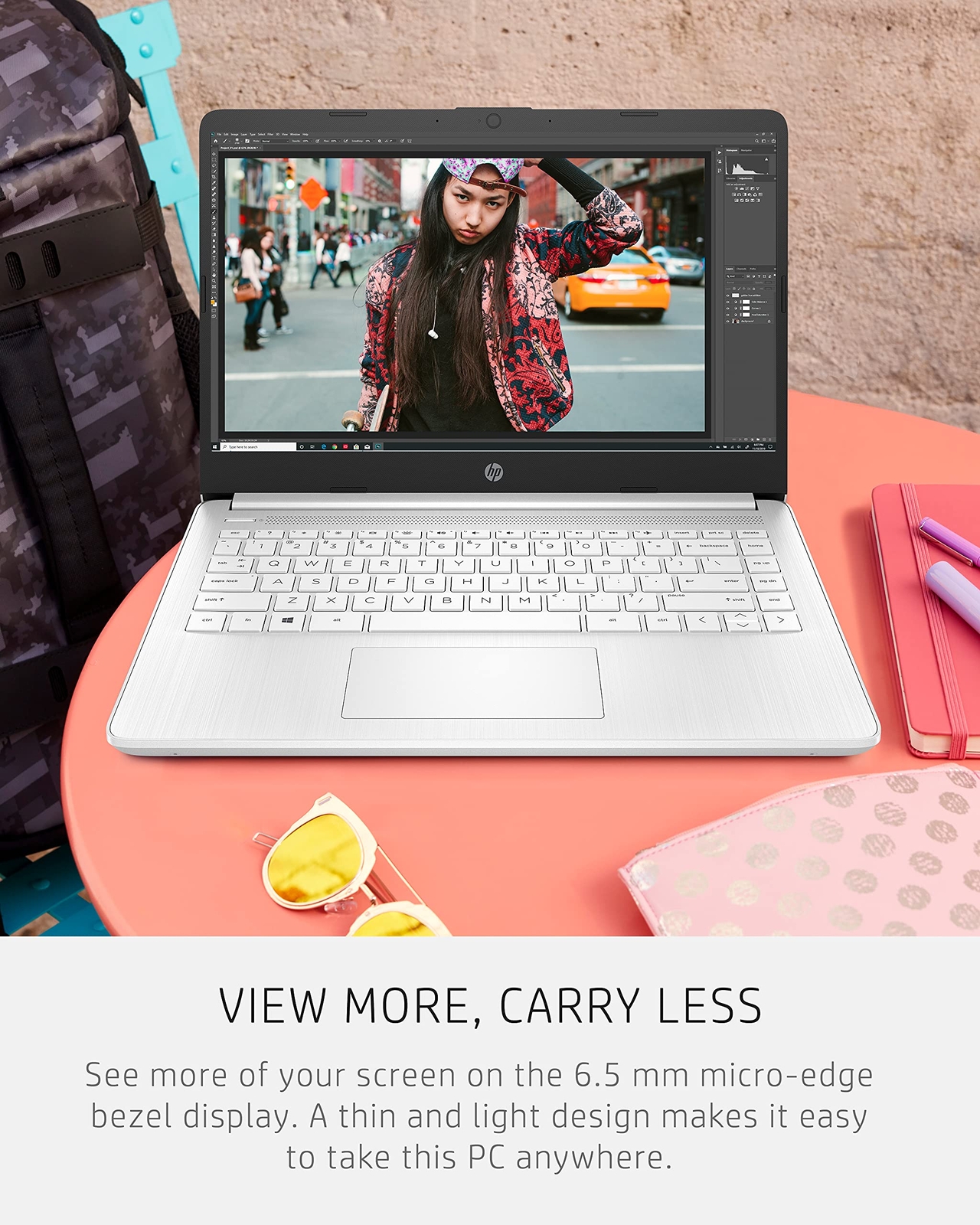 HP 14″ Laptop N4020 4GB 64GB Touchscreen Win 11H 14-dq0080nr Snowflake White