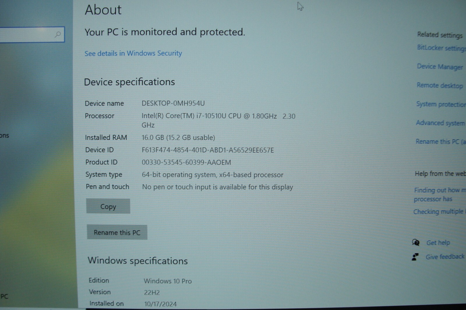 Lenovo ThinkPad P14s Gen 1 Laptop 14″FHD core i7-10510U 16GB 512GB P520 Win10Pro