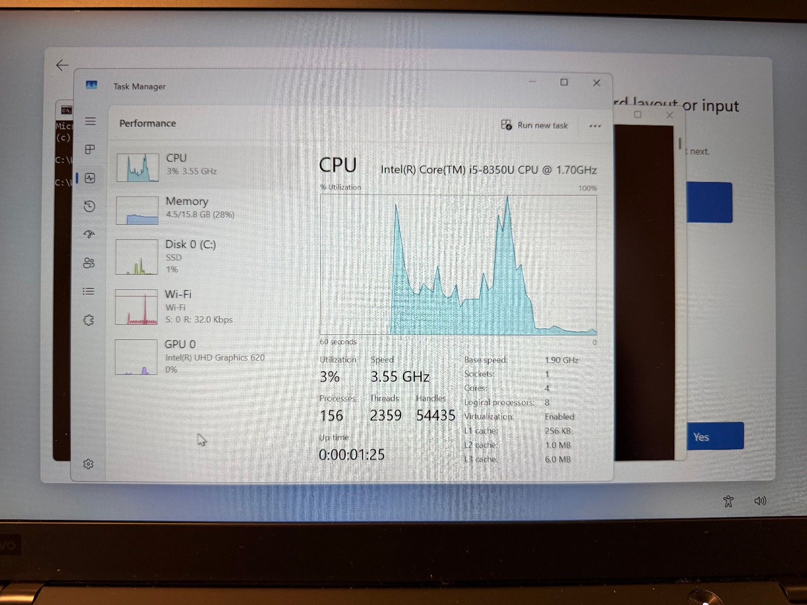 LENOVO X1 CARBON 6TH GEN INTEL CORE I5-8350U 16GB 256GB NVME TOUCH 13.3IN WIN11H