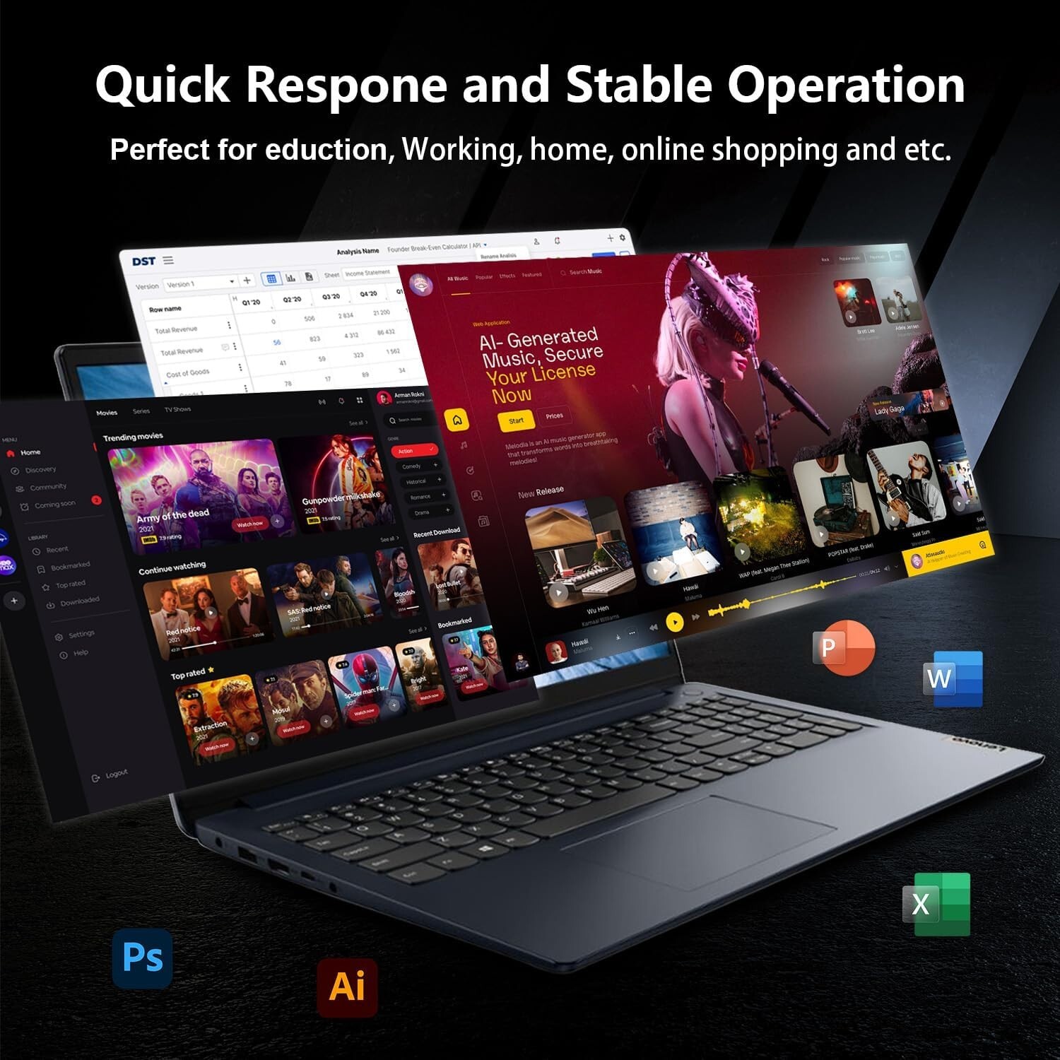 Lenovo Laptop 15.6″ TOUCH Intel i5-1235U Upto 40GB RAM &2TB SSD Win11 Pro+OFFICE
