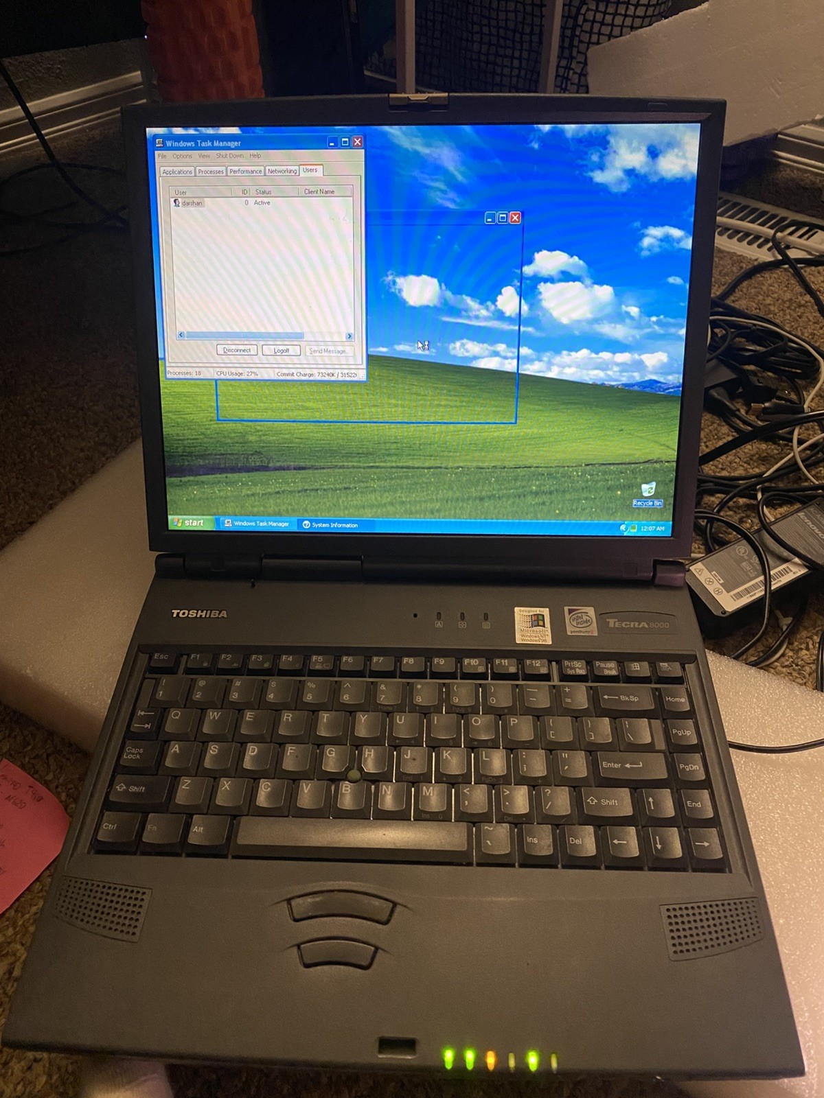 Toshiba Tecra 8000 Laptop 366Mhz 128mb 8gb Win XP Pro Retro TESTED – BAD MOUSE
