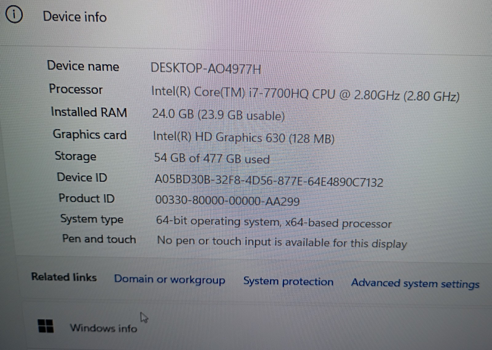 CLEVO i7 7700 HQ, @2.8 GHz, 17.3″ 24 GB RAM, 477 GB M.2 SSD, WIN 11 PRO 25H2