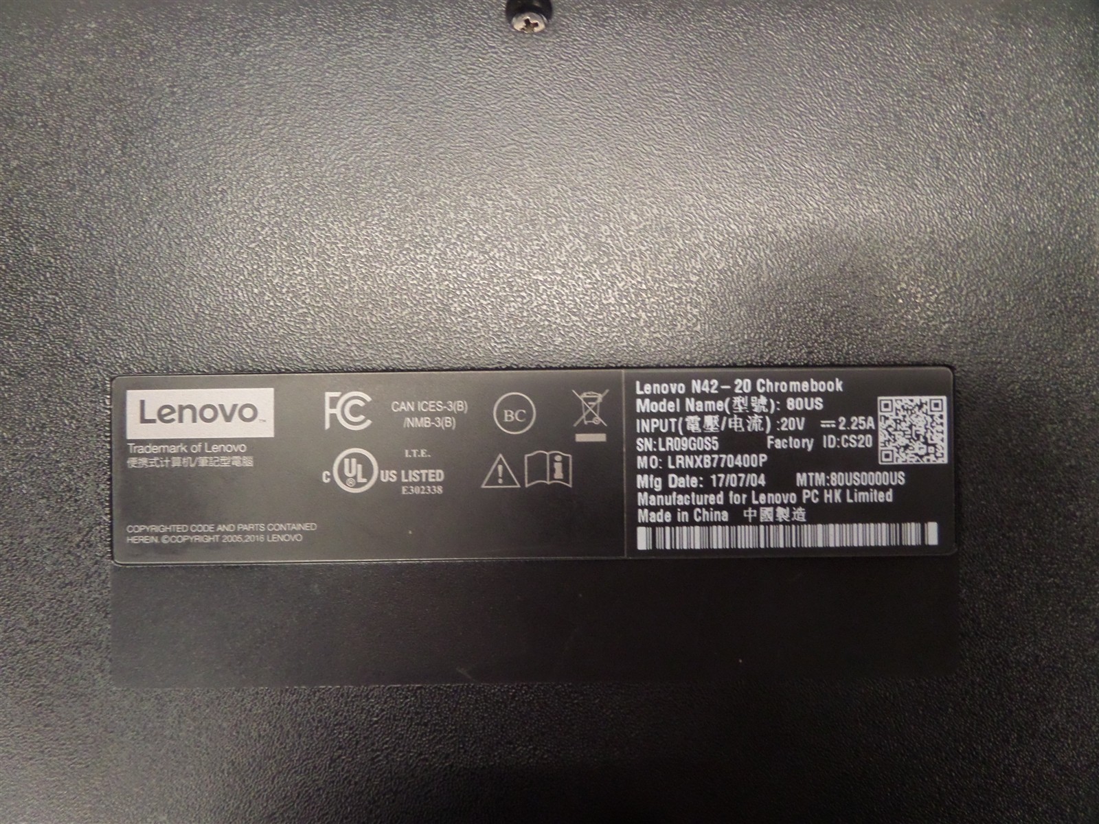 Lenovo N42-20 80US 14″ Chromebook 16GB SSD 80US0000US – Scratched Cover