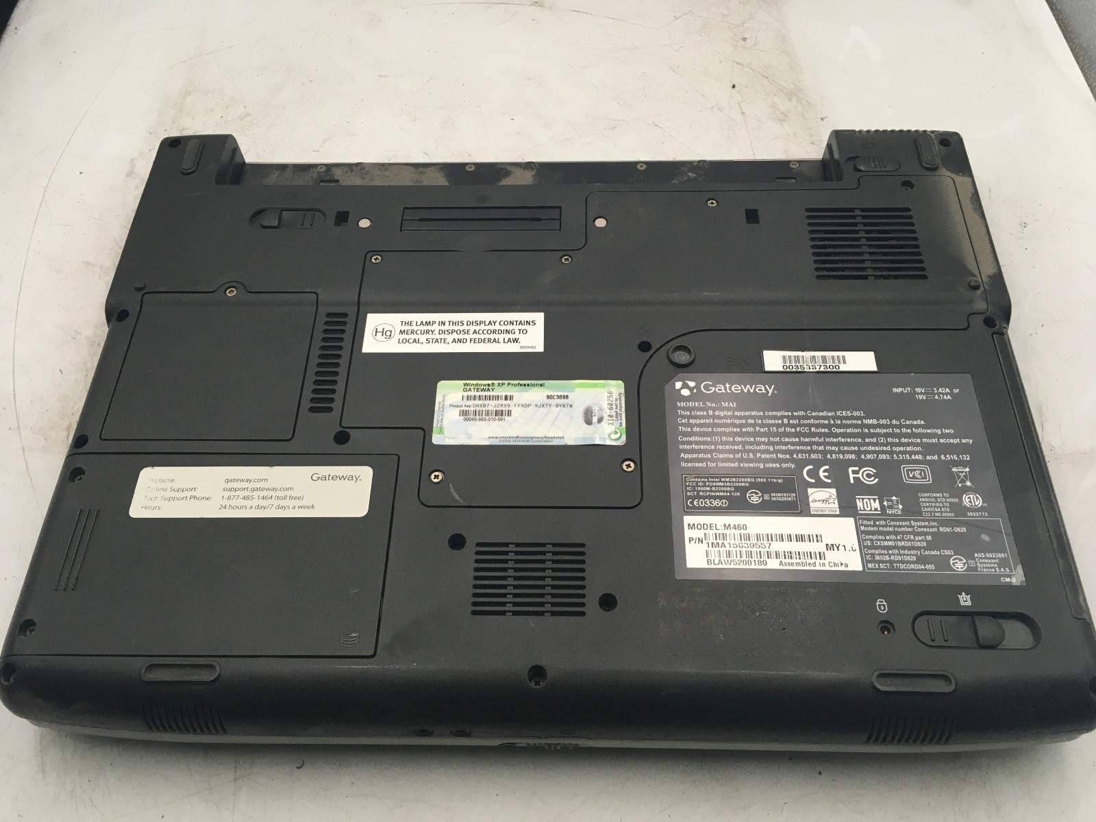 GATEWAY M460 – BOOTS TO BIOS – INTEL PENTIUM M – 512MB RAM – 15″ – READ DESC -BB