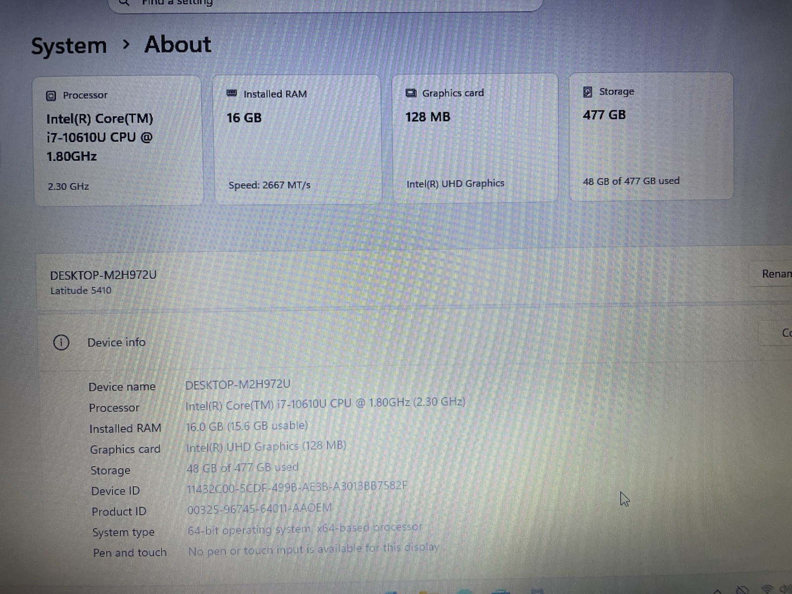 Dell Latitude 5410 512gb Nvme Win 11 Home i7-10610u 4 Core 2.30ghz 16gb RAM HDMI