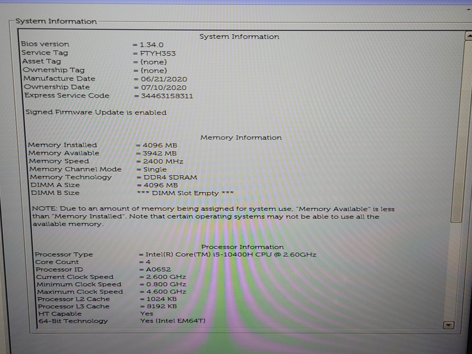 Dell Precision 3551 15.6″ FHD i5-10400H 4GB RAM No OS/SSD