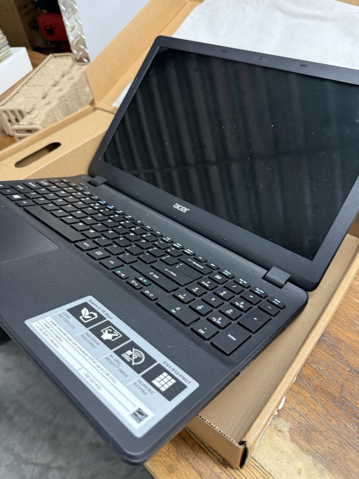 Acer Aspire5 Laptop 15 Start ES 1-512-P9GT. S/N NXMRWAA010448107606600