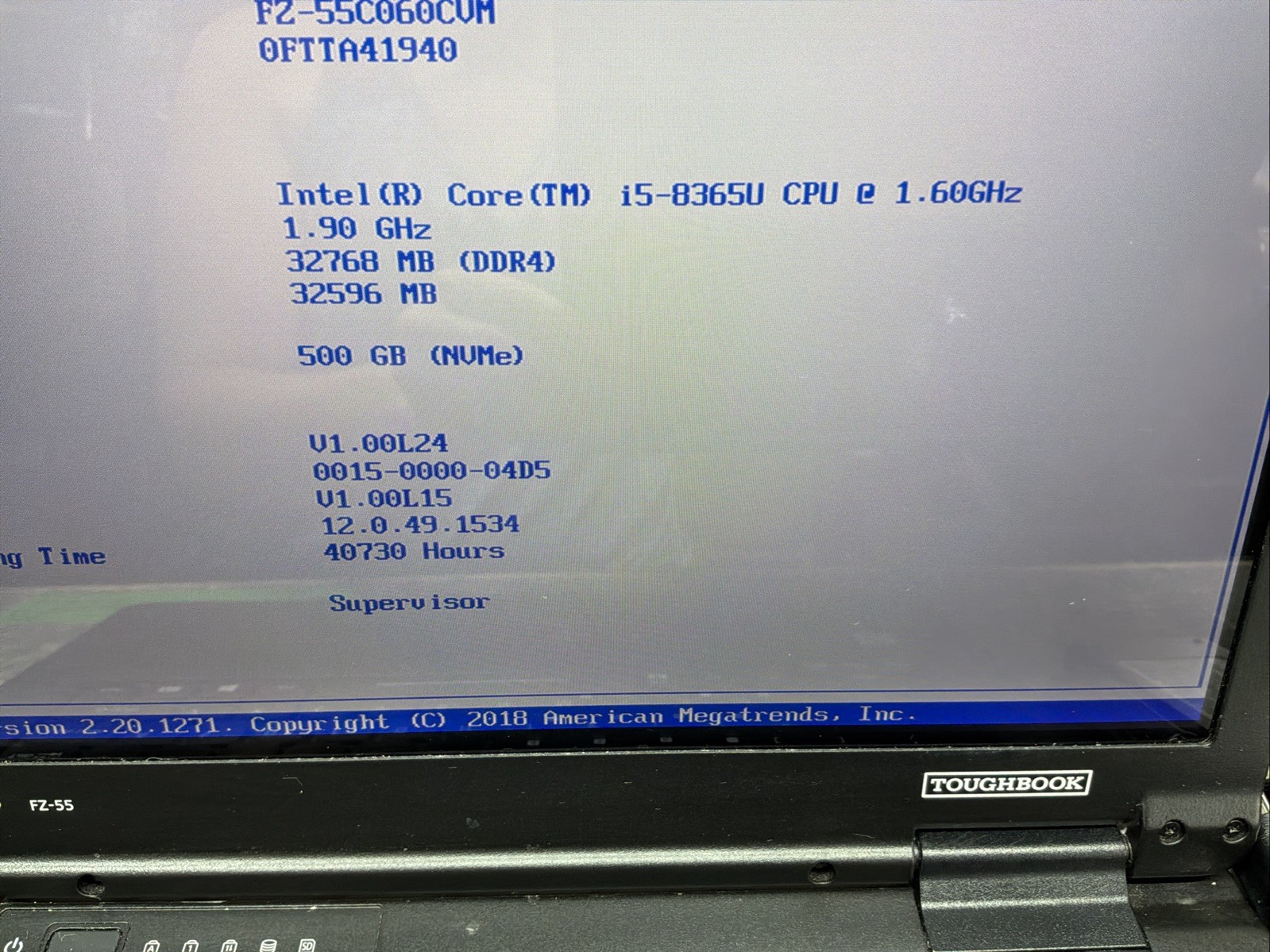 Panasonic Toughbook FZ-55 MK1 i5-8365U@1.6ghz 32GB RAM 512GB SSD LTE