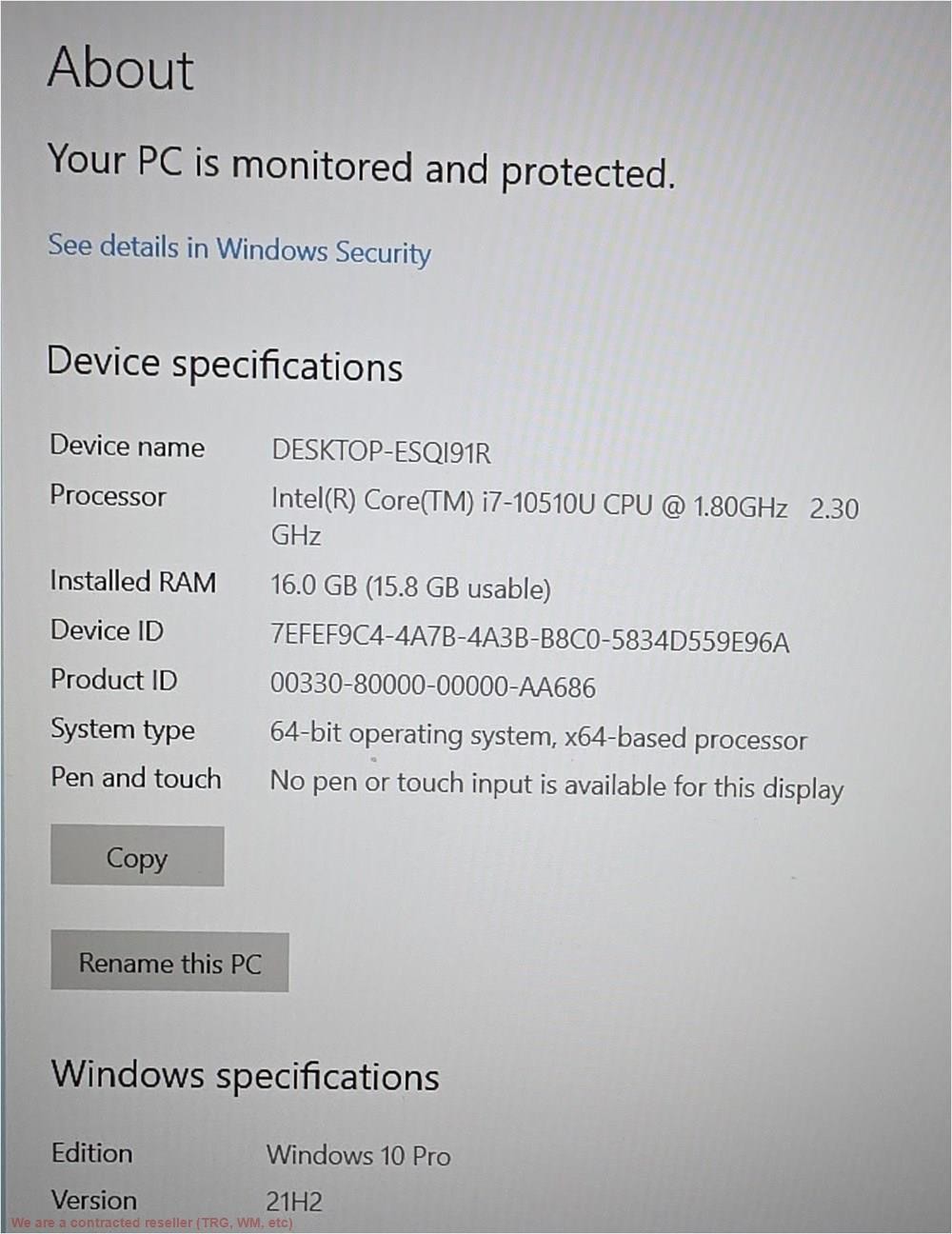 Lenovo Thinkpad E15 20RD002RUS 15.6″ Intel I7 -16GB RAM – 512GB SSD SEE DETAILS