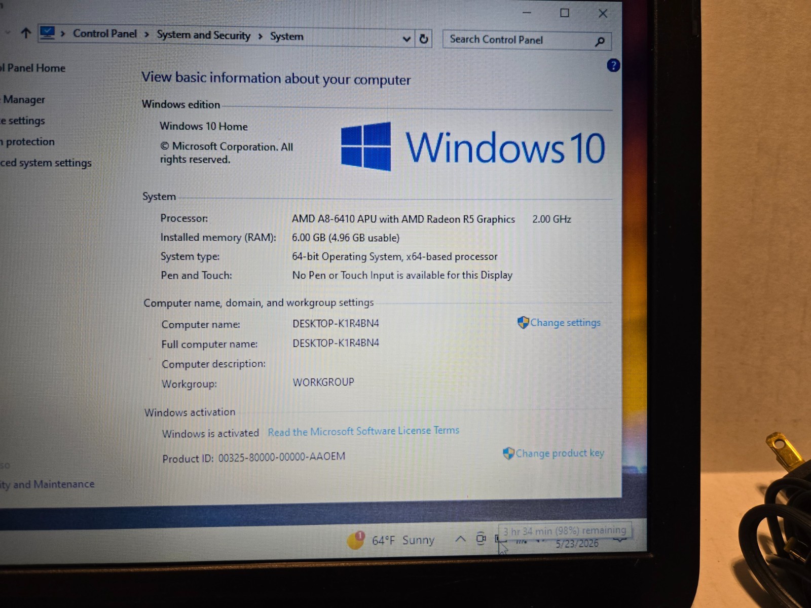 Toshiba Satellite C75D 17.3″ Laptop AMD A8-6410 6GB 750GB Win-10 DVD-RW Web-Cam