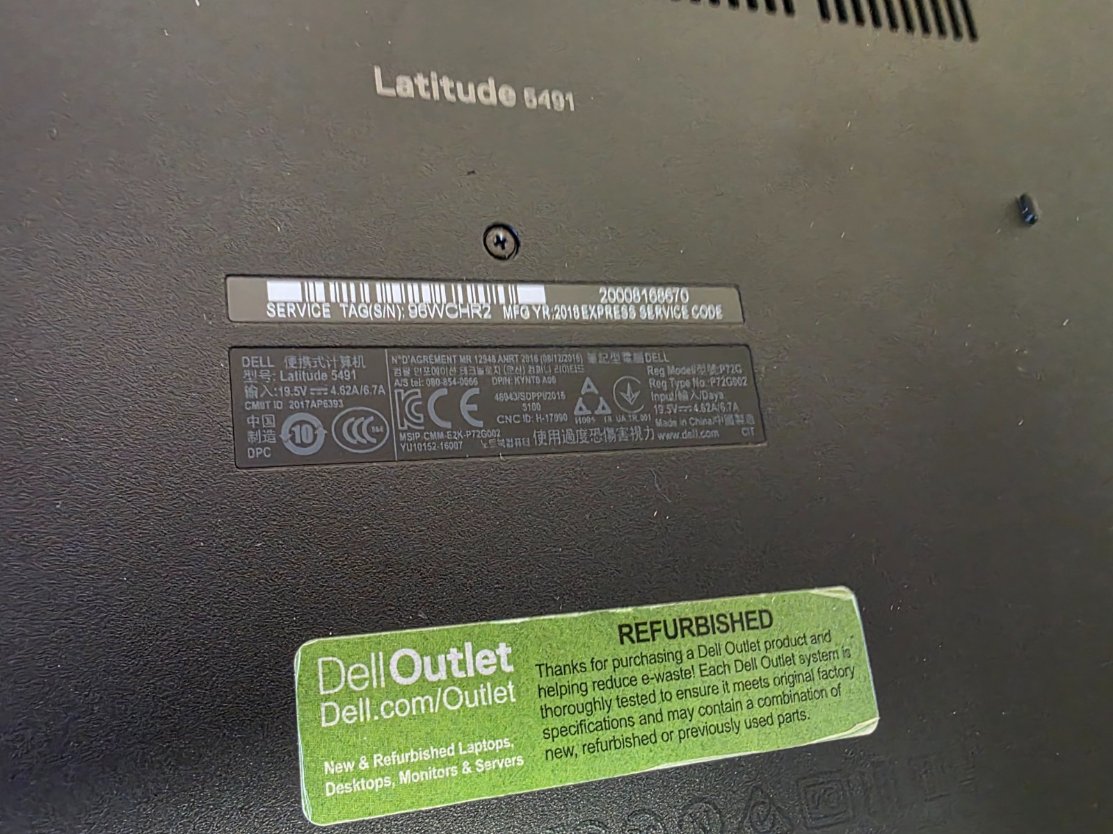 DELL LATITUDE 5491 Intel i5-8400H 2.50GHz 8GB RAM 256GB M.2 Win 11 Pro, Look