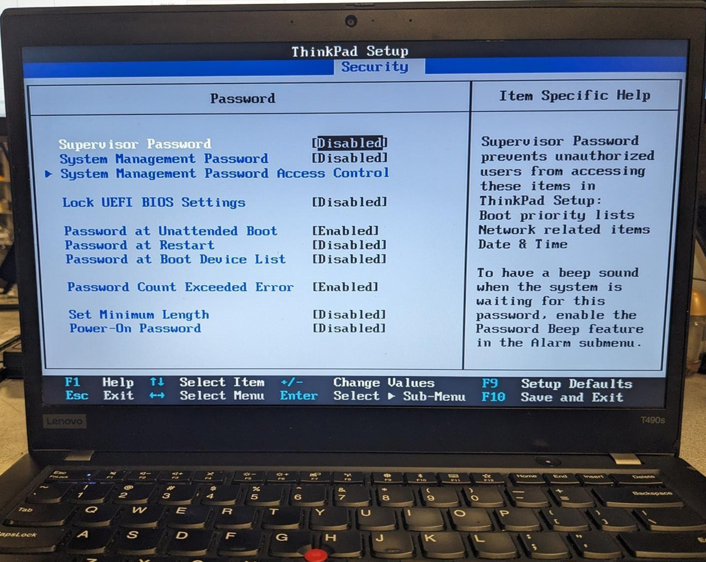 LENOVO THINKPAD T490S i7-8665U @ 1.90GHz, 8GB RAM, NO HDD/OS