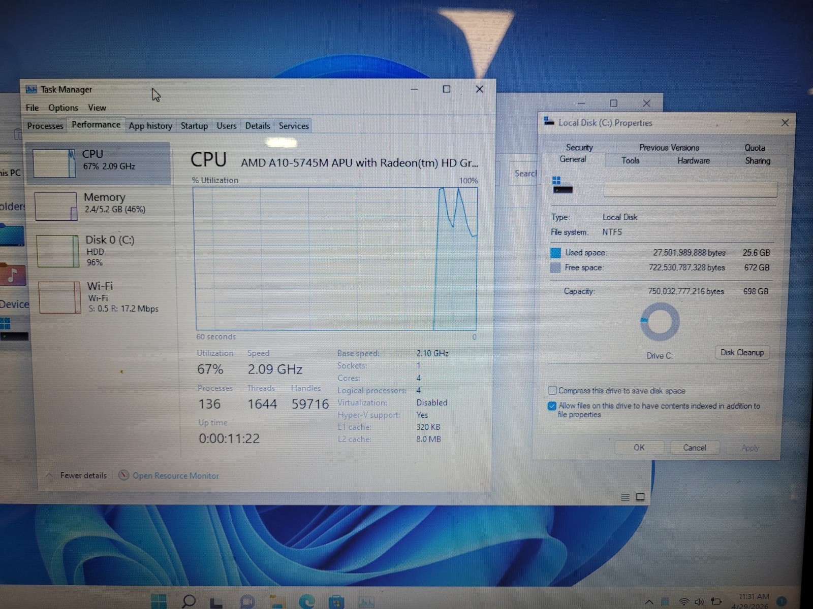 Hp pavilion 17 17.3″amd A10-5745m 2.1ghz 6gb ram 700gb hdd charger 5CD42940KL