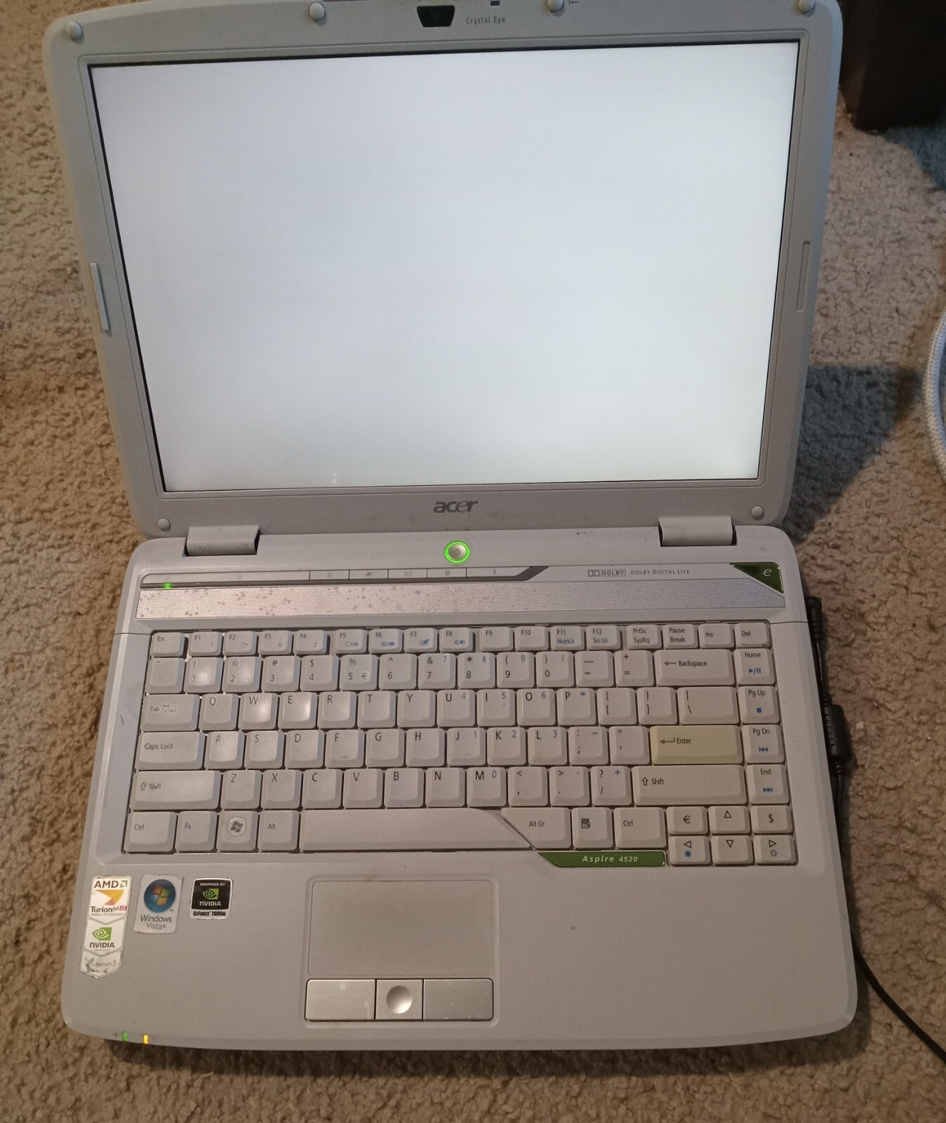 ACER Aspire 4520 AMD Turion 64 X2 Laptop for Parts or Repair