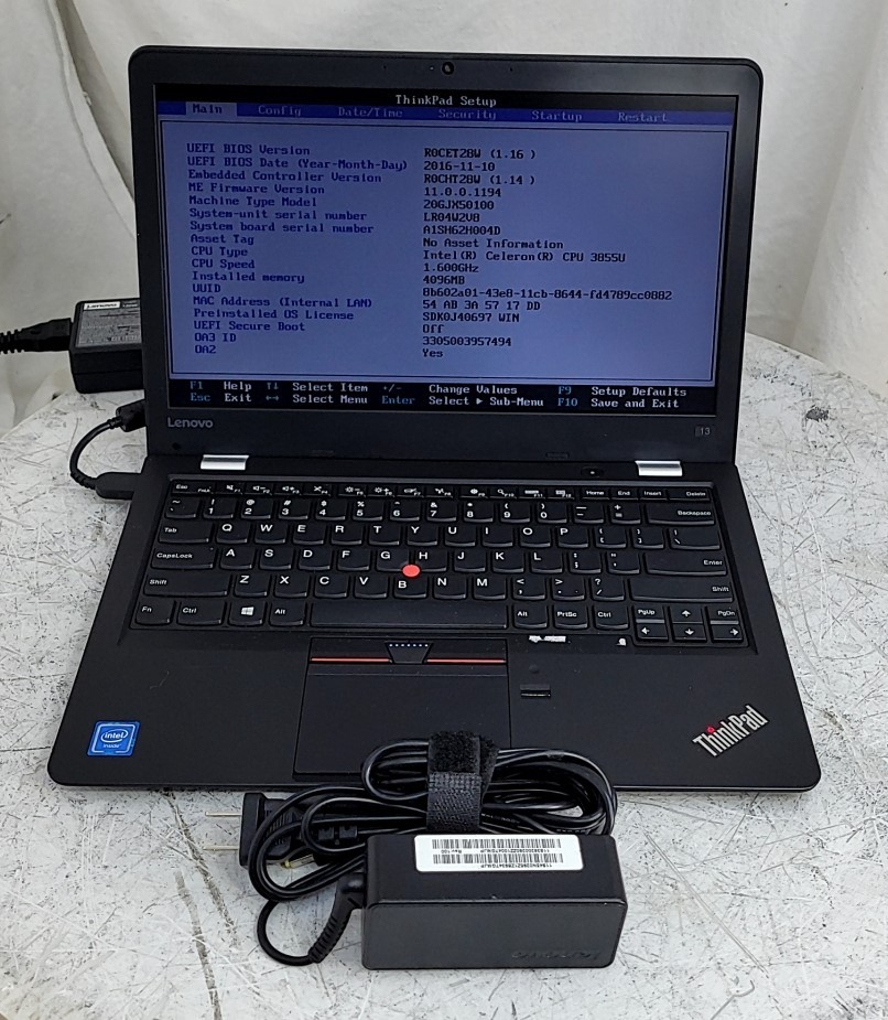 LENOVO ThinkPad S2 20GJX50100 Laptop Celeron 3855U 4GB 128GB