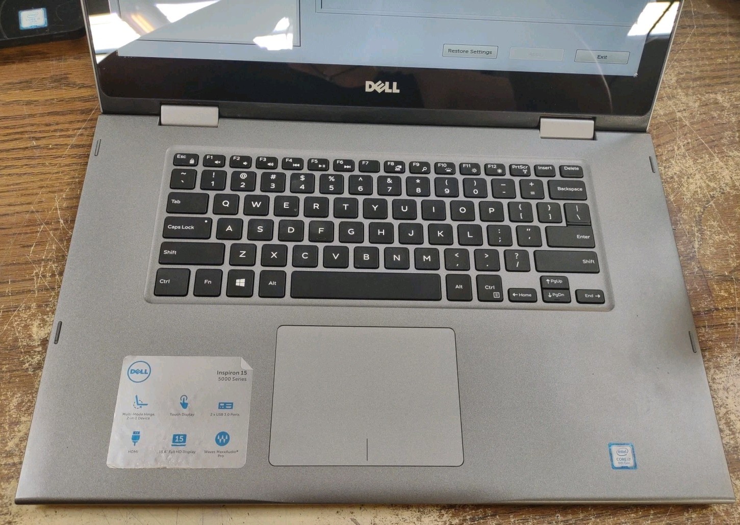 DELL INSPIRON 15 5579 2N1 TOUCH W/ i7-8550U 1.8GHz, 8GB RAM, 250GB HDD