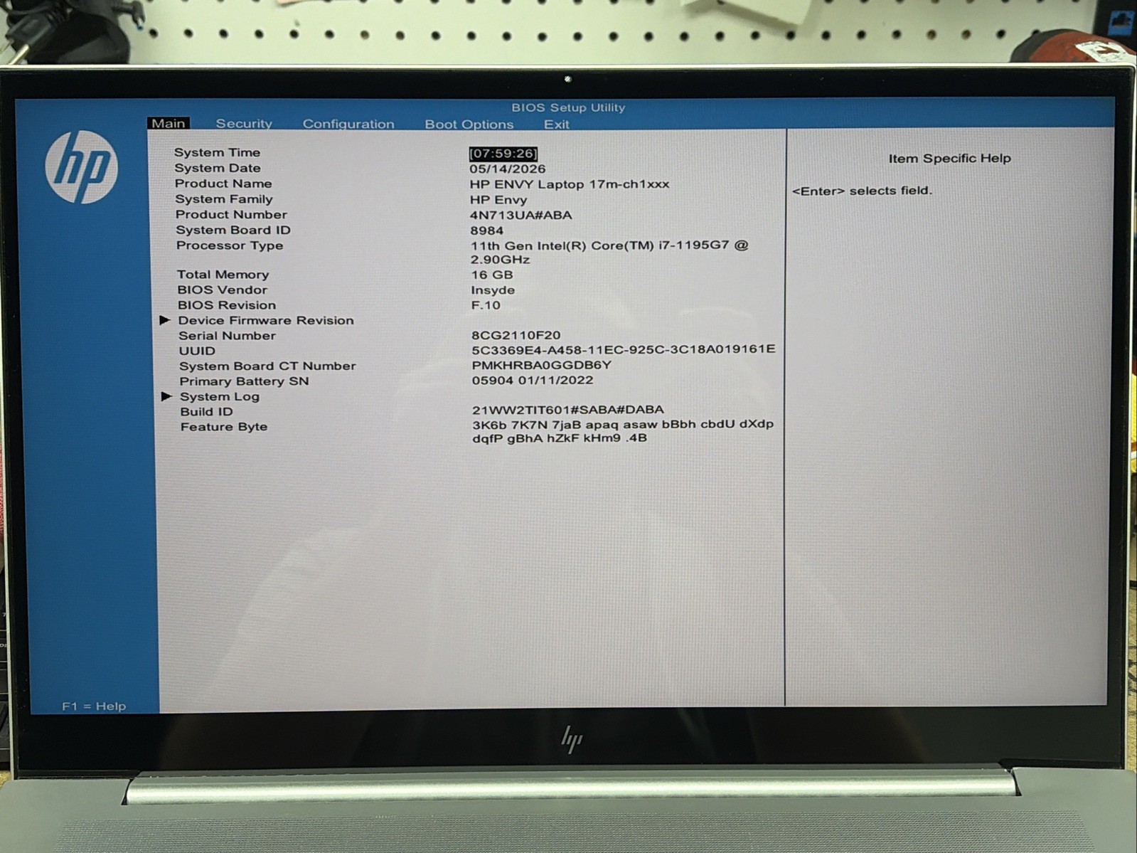 HP ENVY Laptop 17m-ch1013dx 17.3 FHD Touchscreen/i7-1195G7/16GB/512GB SSD