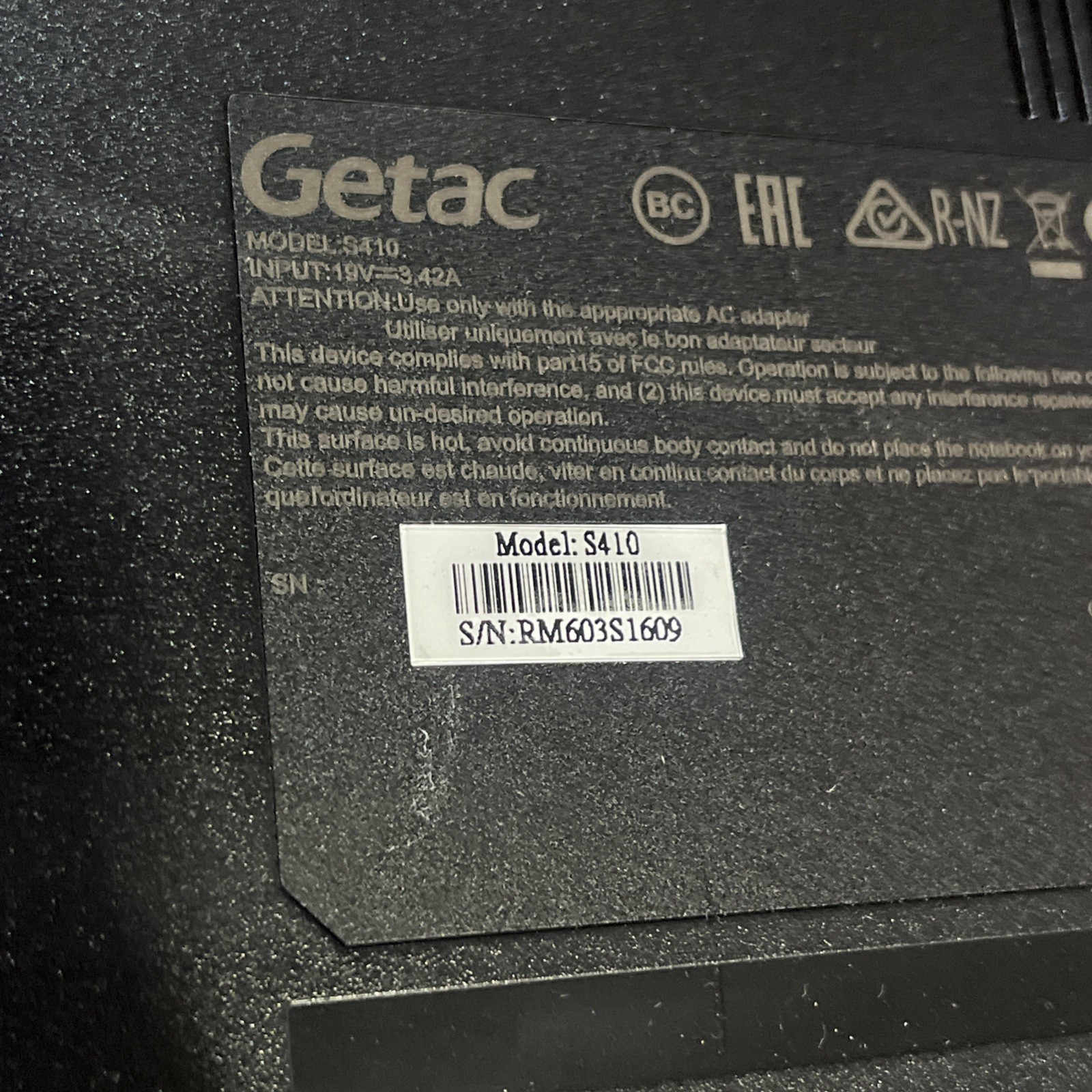 GETAC S410 I7 8TH GEN 8GB RAM NO HD