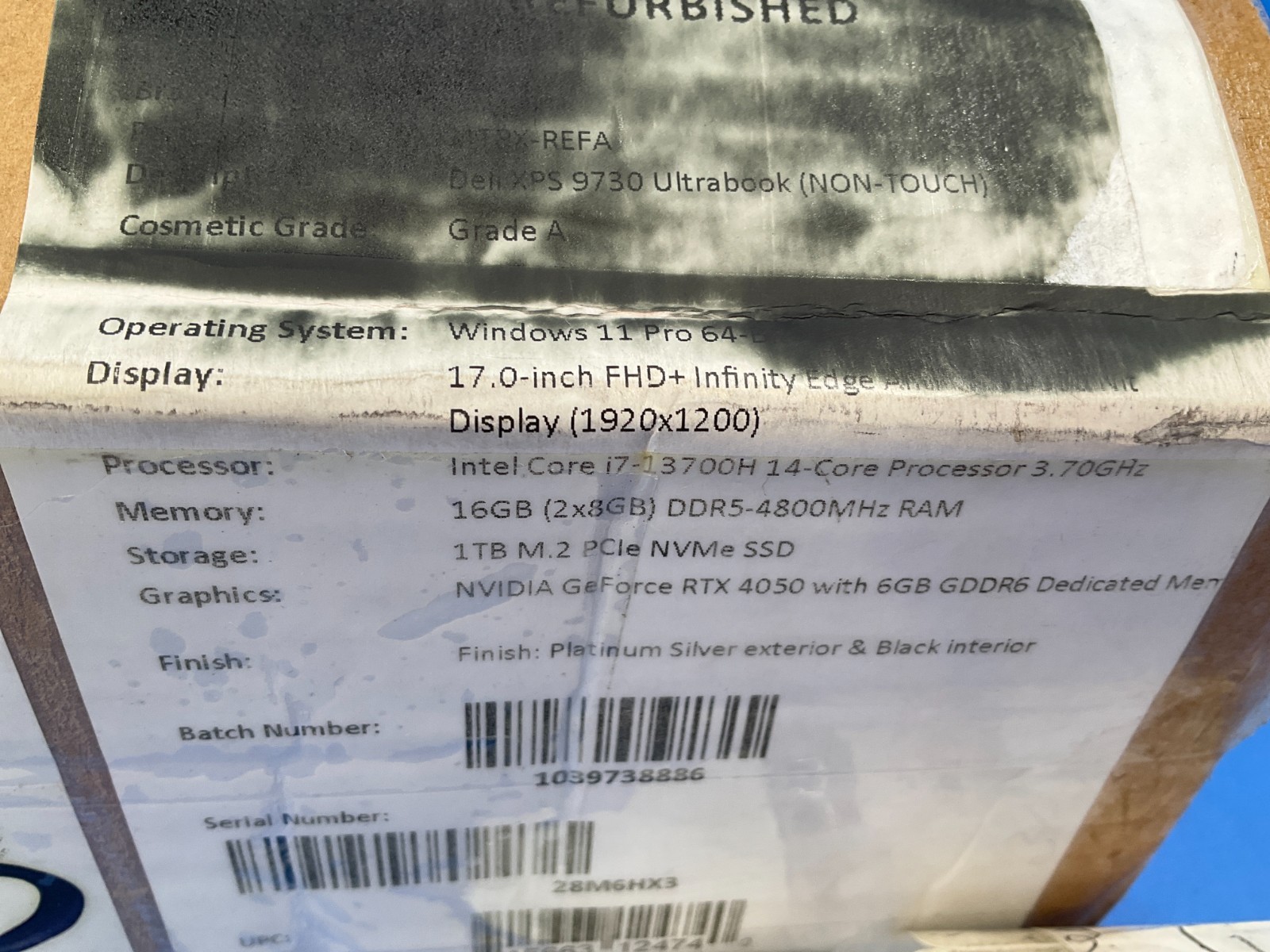 Dell XPS 17 9730 i7-13700H 16GB 1TB BT5 WiFi6 RTX4050 17F W11P J4TPX ✅ ❤️️ NEW