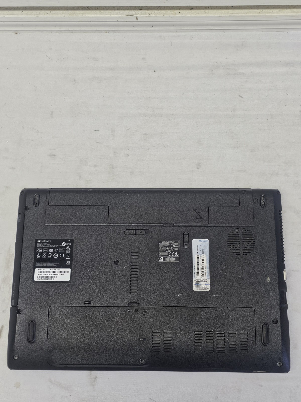 Gateway NV55C Laptop – Intel Pentium P6100 – BAD BATT – Parts/Repair – READ DESC
