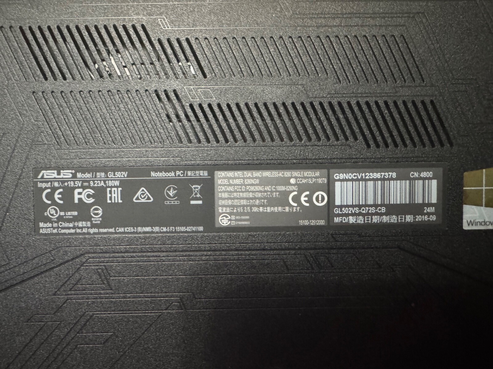 Asus ROG Strix GL502VS-DB74 Gaming Laptop with GTX1070, 32GB 512GB SSD + 1000GB