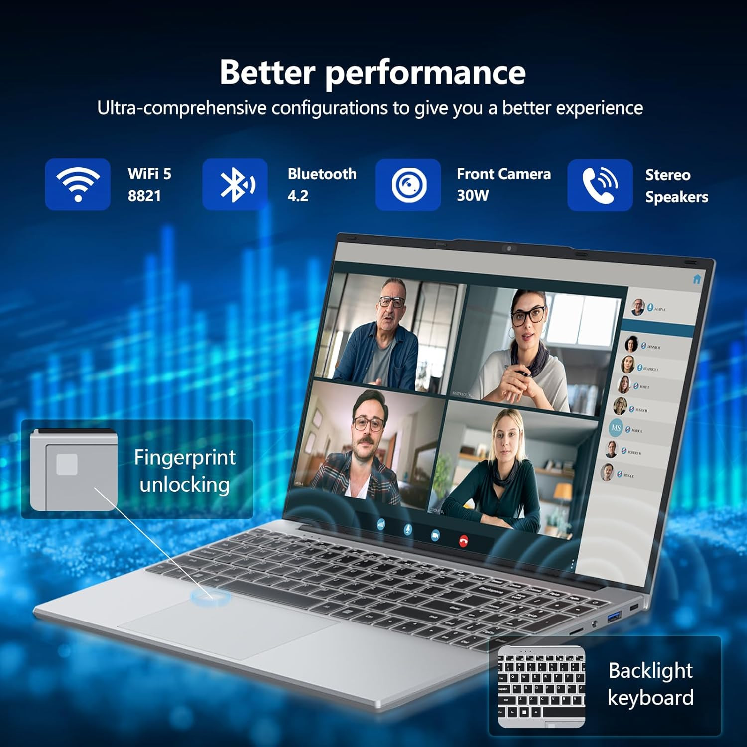 Gaming Laptop, Laptop Computer with Twin Lake N150 Processor(Up to 3.6Ghz), 16GB