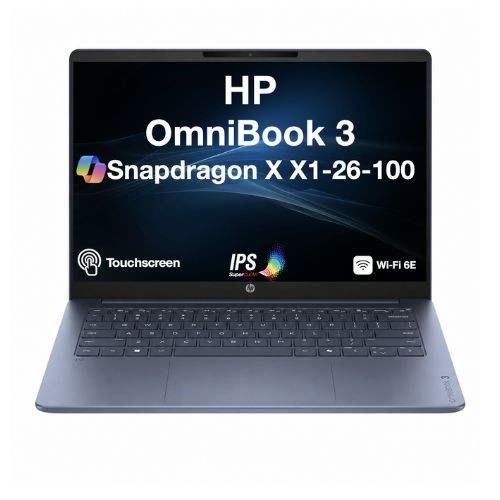HP OmniBook 3 AI PC 14.0″ Touch WUXGA Snapdragon X X1-26-100 16GB RAM 512GB W11H