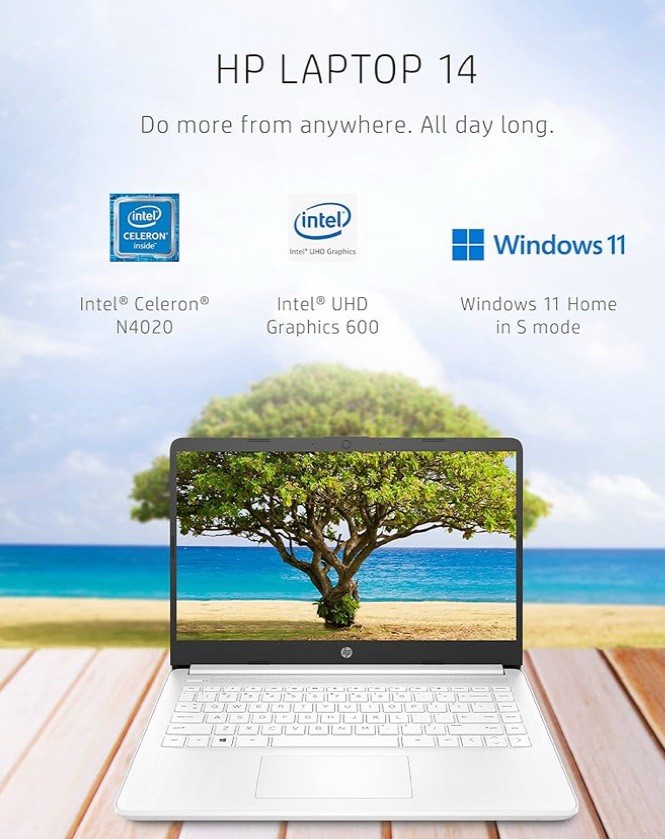 HP – 14″ Laptop – Intel Processor N150 – 4GB Memory – 128GB UFS storage