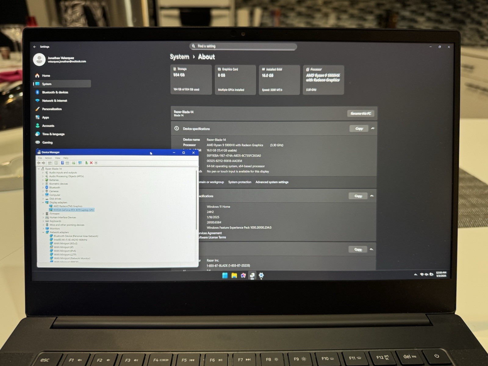 Razer Blade 14 14in Ryzen 9 5900HX RTX 3070 16GB 1TB SSD Win11