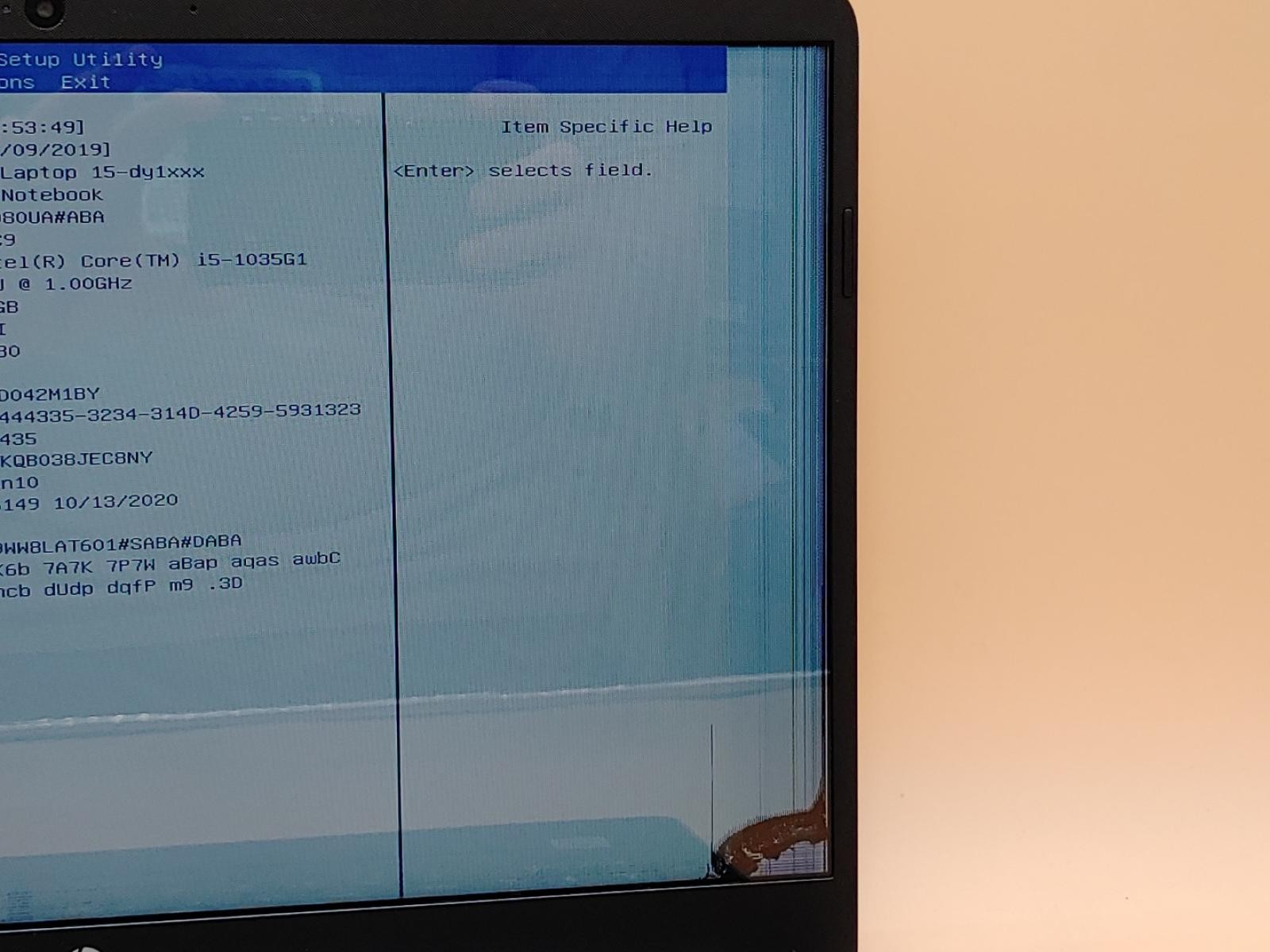 HP Notebook 15-dy1076nr 15.6″ i5-1035G1 *NO RAM/NO SSD/NO AC* **CRACKED SCREEN**