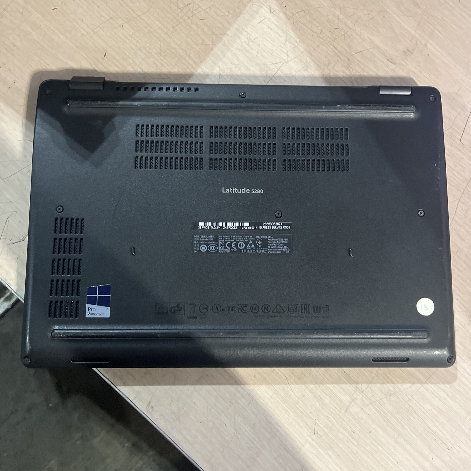 DELL LATITUDE 5280 INTEL CORE I3-7100U 2.40GHZ 8GB RAM NO HD +