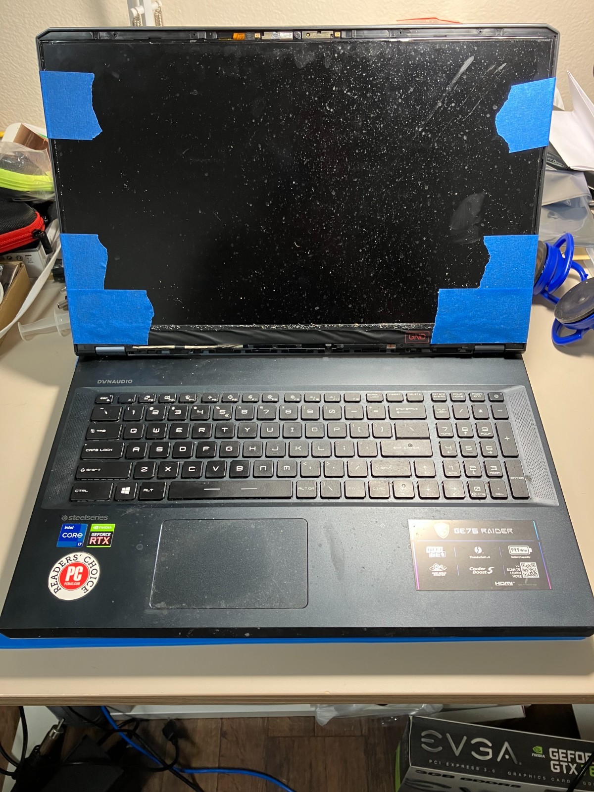 MSI GE76 Raider 17.3″ Gaming Laptop MS-17K3, 16GB RTX 3060 for parts not working