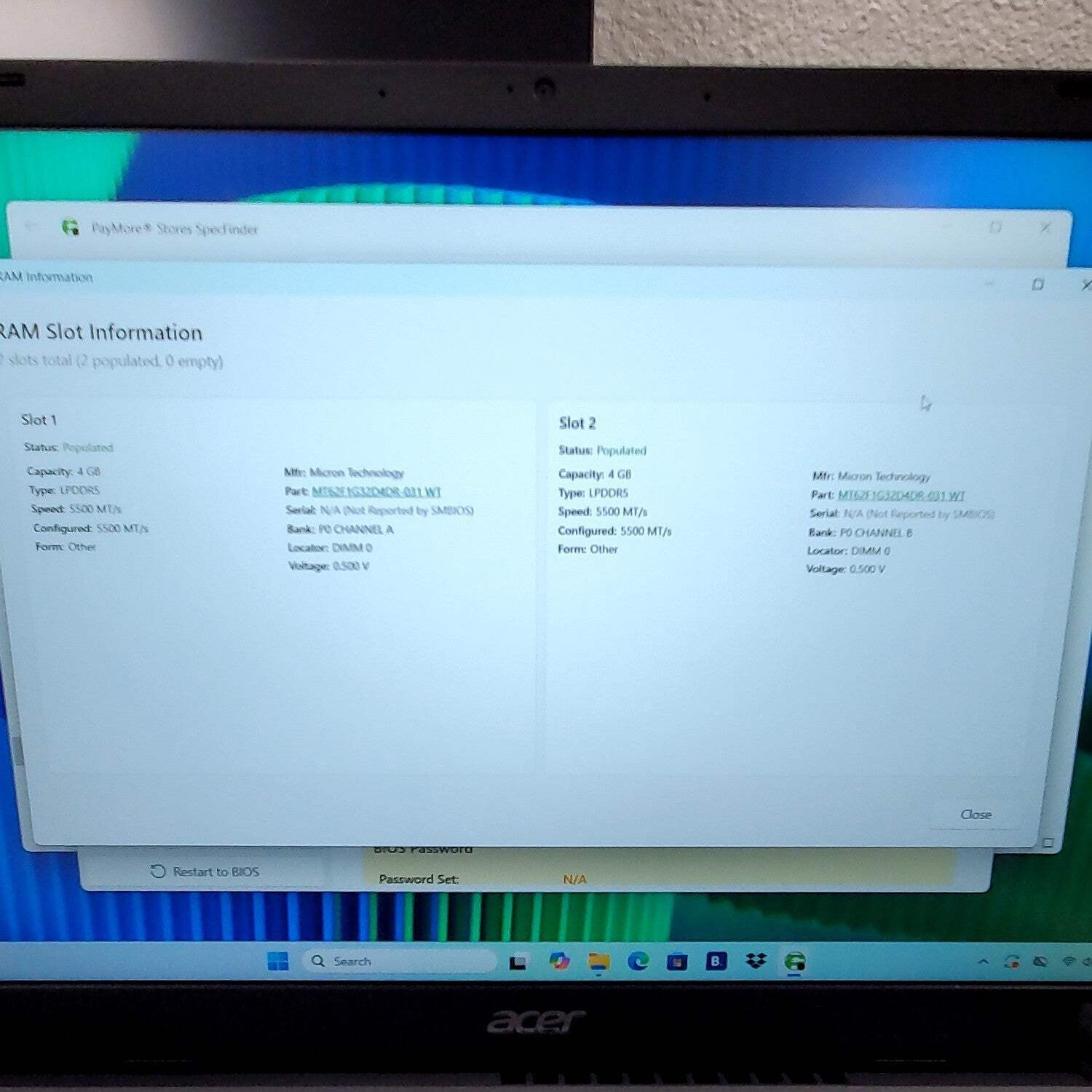 Acer Extensa 15 N23C3 15.6″ Ryzen 3 7320U 2.4GHz 8GB RAM 256GB SSD